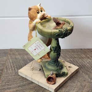 Comic & Curious Cats Bathing Beauty Cat Bird Bath A3090 Border Fine Arts NWT